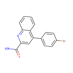 NC(=O)c1cc(-c2ccc(Br)cc2)c2ccccc2n1 ZINC000205655732