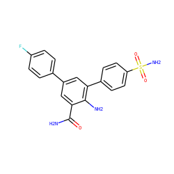NC(=O)c1cc(-c2ccc(F)cc2)cc(-c2ccc(S(N)(=O)=O)cc2)c1N ZINC000028703754