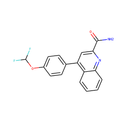 NC(=O)c1cc(-c2ccc(OC(F)F)cc2)c2ccccc2n1 ZINC000205655652