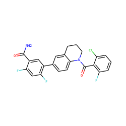 NC(=O)c1cc(-c2ccc3c(c2)CCCN3C(=O)c2c(F)cccc2Cl)c(F)cc1F ZINC000473248916