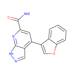 NC(=O)c1cc(-c2coc3ccccc23)c2cn[nH]c2n1 ZINC000034603891