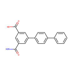NC(=O)c1cc(C(=O)O)cc(-c2ccc(-c3ccccc3)cc2)c1 ZINC000012504430