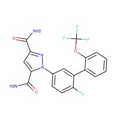 NC(=O)c1cc(C(N)=O)n(-c2ccc(F)c(-c3ccccc3OC(F)(F)F)c2)n1 ZINC000066258719