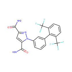 NC(=O)c1cc(C(N)=O)n(-c2cccc(-c3c(C(F)(F)F)cccc3C(F)(F)F)c2)n1 ZINC000066258454