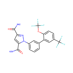 NC(=O)c1cc(C(N)=O)n(-c2cccc(-c3cc(C(F)(F)F)ccc3OC(F)(F)F)c2)n1 ZINC000066258457