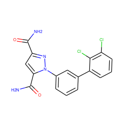 NC(=O)c1cc(C(N)=O)n(-c2cccc(-c3cccc(Cl)c3Cl)c2)n1 ZINC000066258261