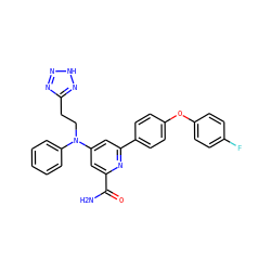 NC(=O)c1cc(N(CCc2nn[nH]n2)c2ccccc2)cc(-c2ccc(Oc3ccc(F)cc3)cc2)n1 ZINC000114592497