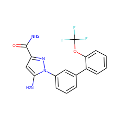 NC(=O)c1cc(N)n(-c2cccc(-c3ccccc3OC(F)(F)F)c2)n1 ZINC000058592207
