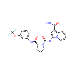 NC(=O)c1cc(NC(=O)N2CCC[C@H]2C(=O)Nc2cccc(OC(F)(F)F)c2)n2ccccc12 ZINC000148212726