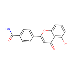 NC(=O)c1ccc(-c2cc(=O)c3c(O)cccc3o2)cc1 ZINC000096270619