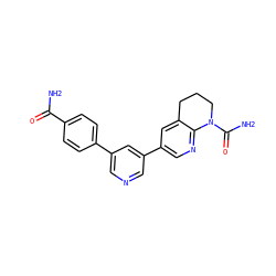 NC(=O)c1ccc(-c2cncc(-c3cnc4c(c3)CCCN4C(N)=O)c2)cc1 ZINC001772606283