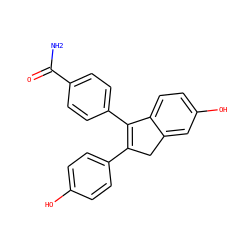 NC(=O)c1ccc(C2=C(c3ccc(O)cc3)Cc3cc(O)ccc32)cc1 ZINC000013673486