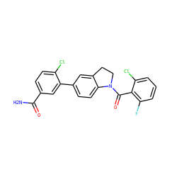 NC(=O)c1ccc(Cl)c(-c2ccc3c(c2)CCN3C(=O)c2c(F)cccc2Cl)c1 ZINC000211281335