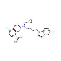 NC(=O)c1ccc(F)c2c1C[C@@H](N(CCCCn1ccc3cc(F)ccc31)CC1CC1)CO2 ZINC000040937025