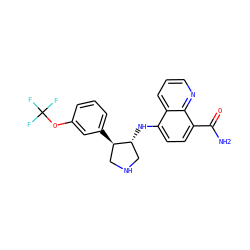 NC(=O)c1ccc(N[C@@H]2CNC[C@H]2c2cccc(OC(F)(F)F)c2)c2cccnc12 ZINC000143685398