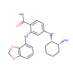 NC(=O)c1ccc(N[C@H]2CCCC[C@H]2N)cc1Nc1cccc2c1OCO2 ZINC001772570124