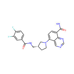 NC(=O)c1ccc(N2CC[C@H](CNC(=O)c3ccc(F)c(F)c3)C2)c2cncnc12 ZINC000144918495