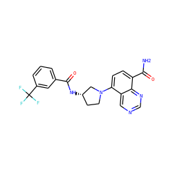 NC(=O)c1ccc(N2CC[C@H](NC(=O)c3cccc(C(F)(F)F)c3)C2)c2cncnc12 ZINC000147594479
