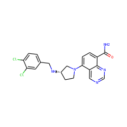 NC(=O)c1ccc(N2CC[C@H](NCc3ccc(Cl)c(Cl)c3)C2)c2cncnc12 ZINC000147597292
