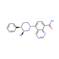 NC(=O)c1ccc(N2CC[C@H](c3ccccc3)[C@H](N)C2)c2cncnc12 ZINC000143775803