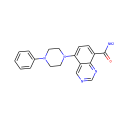 NC(=O)c1ccc(N2CCN(c3ccccc3)CC2)c2cncnc12 ZINC000144614537
