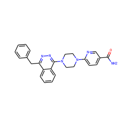 NC(=O)c1ccc(N2CCN(c3nnc(Cc4ccccc4)c4ccccc34)CC2)nc1 ZINC000040953410