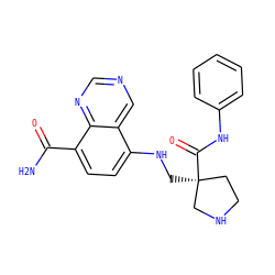 NC(=O)c1ccc(NC[C@]2(C(=O)Nc3ccccc3)CCNC2)c2cncnc12 ZINC000143811442
