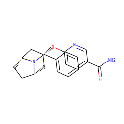 NC(=O)c1ccc(O[C@@H]2C[C@@H]3CC[C@H](C2)N3Cc2ccccc2)nc1 ZINC000101363795