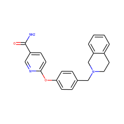 NC(=O)c1ccc(Oc2ccc(CN3CCc4ccccc4C3)cc2)nc1 ZINC000028825027