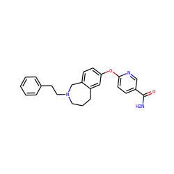 NC(=O)c1ccc(Oc2ccc3c(c2)CCCN(CCc2ccccc2)C3)nc1 ZINC000028825024