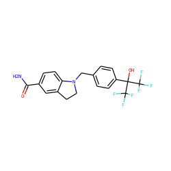 NC(=O)c1ccc2c(c1)CCN2Cc1ccc(C(O)(C(F)(F)F)C(F)(F)F)cc1 ZINC000205787202