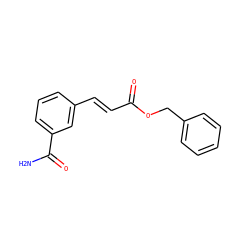 NC(=O)c1cccc(/C=C/C(=O)OCc2ccccc2)c1 ZINC000029404313