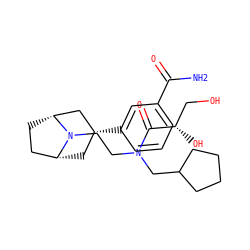 NC(=O)c1cccc([C@@H]2C[C@@H]3CC[C@H](C2)N3CCN(CC2CCCC2)C(=O)[C@@H](O)CO)c1 ZINC000166825043