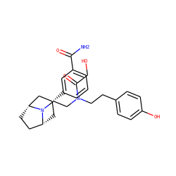 NC(=O)c1cccc([C@@H]2C[C@@H]3CC[C@H](C2)N3CCN(CCc2ccc(O)cc2)C(=O)CO)c1 ZINC000117302113