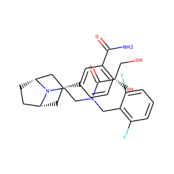 NC(=O)c1cccc([C@@H]2C[C@@H]3CC[C@H](C2)N3CCN(Cc2c(F)cccc2F)C(=O)[C@@H](O)CO)c1 ZINC000117299319