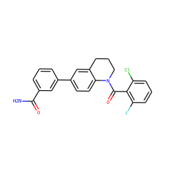 NC(=O)c1cccc(-c2ccc3c(c2)CCCN3C(=O)c2c(F)cccc2Cl)c1 ZINC000211273028