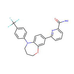 NC(=O)c1cccc(-c2ccc3c(c2)OCCCN3c2ccc(C(F)(F)F)cc2)n1 ZINC000473124744