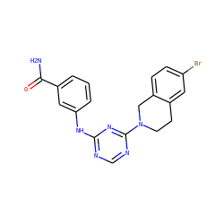 NC(=O)c1cccc(Nc2ncnc(N3CCc4cc(Br)ccc4C3)n2)c1 ZINC001772603599