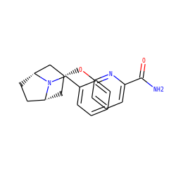 NC(=O)c1cccc(O[C@@H]2C[C@@H]3CC[C@H](C2)N3Cc2ccccc2)n1 ZINC000101363769