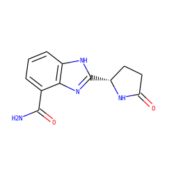 NC(=O)c1cccc2[nH]c([C@@H]3CCC(=O)N3)nc12 ZINC000040861856