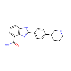 NC(=O)c1cccc2[nH]c(-c3ccc([C@@H]4CCCNC4)cc3)nc12 ZINC000049068899