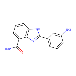 NC(=O)c1cccc2[nH]c(-c3cccc(N)c3)nc12 ZINC000149650052