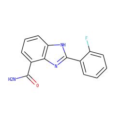 NC(=O)c1cccc2[nH]c(-c3ccccc3F)nc12 ZINC000013834559