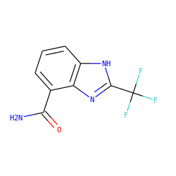 NC(=O)c1cccc2[nH]c(C(F)(F)F)nc12 ZINC000013834533