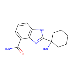 NC(=O)c1cccc2[nH]c(C3(N)CCCCC3)nc12 ZINC000040413756