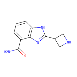 NC(=O)c1cccc2[nH]c(C3CNC3)nc12 ZINC000042920206