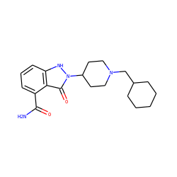 NC(=O)c1cccc2[nH]n(C3CCN(CC4CCCCC4)CC3)c(=O)c12 ZINC000146849632