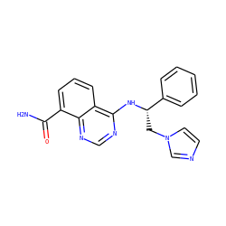 NC(=O)c1cccc2c(N[C@@H](Cn3ccnc3)c3ccccc3)ncnc12 ZINC000114345718