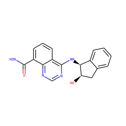 NC(=O)c1cccc2c(N[C@H]3c4ccccc4C[C@H]3O)ncnc12 ZINC000114347900