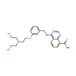 NC(=O)c1cccc2c(NCc3cccc(OCCN(CCO)CCO)c3)ncnc12 ZINC000114344068